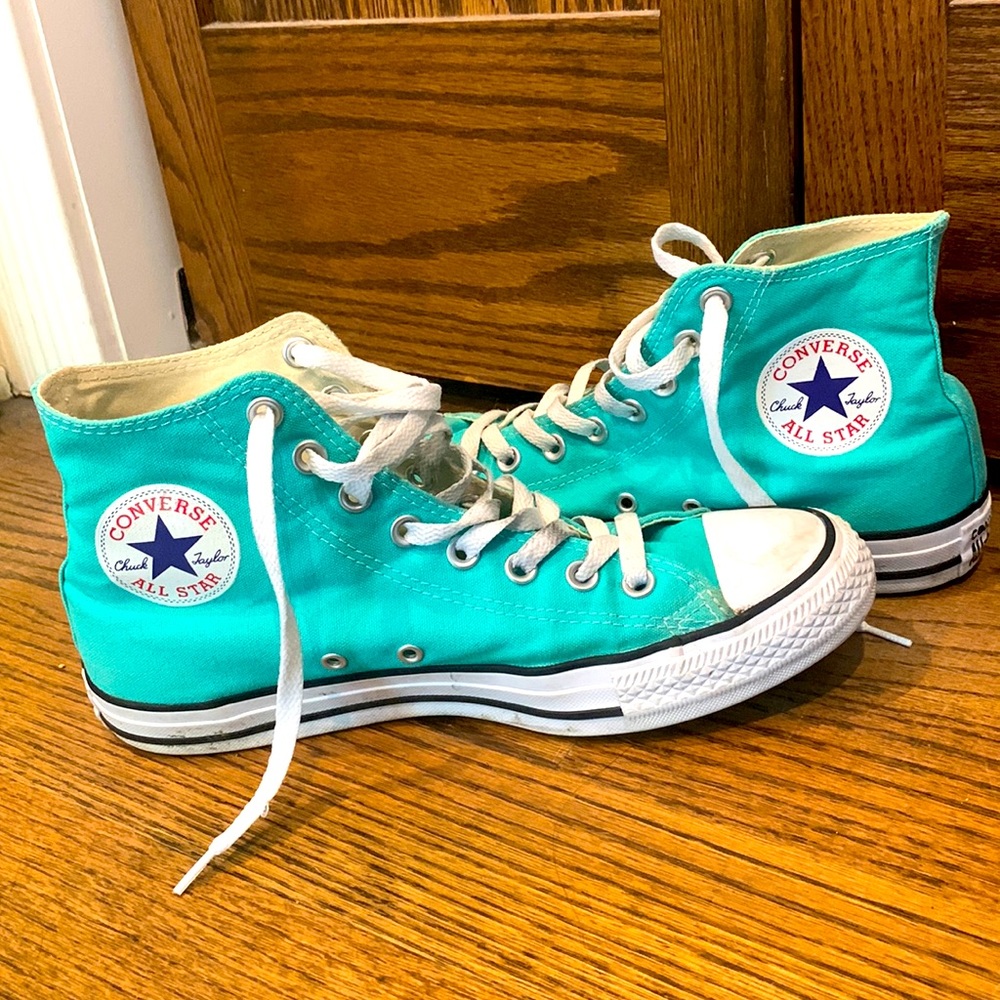 Aqua teal converse (barely worn)